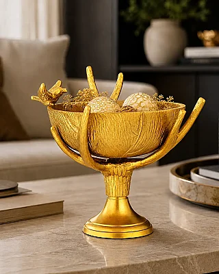 Gold Dekoratif Ayaklı Kase 30*30*30 cm (AK.IU0312) - 1