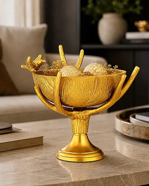 Gold Dekoratif Ayaklı Kase 30*30*30 cm (AK.IU0312) - 1