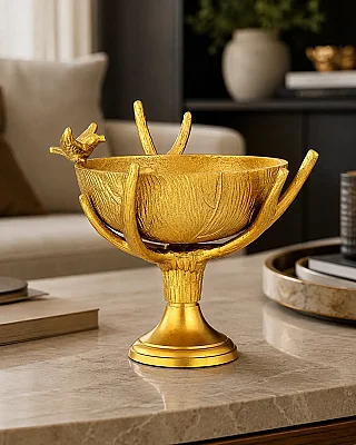 Gold Dekoratif Ayaklı Kase 30*30*30 cm (AK.IU0312) - 3