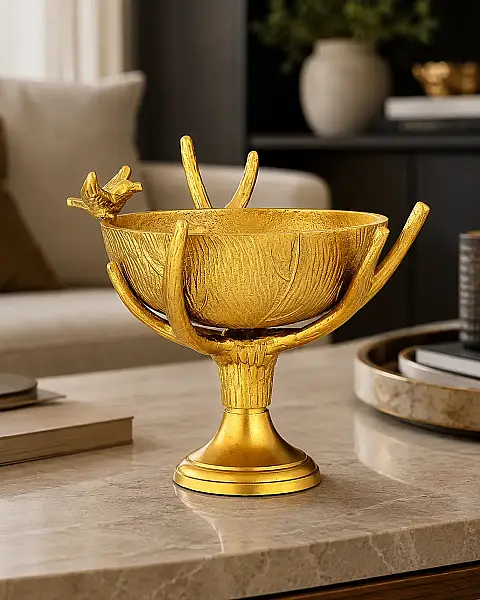 Gold Dekoratif Ayaklı Kase 30*30*30 cm (AK.IU0312) - 3