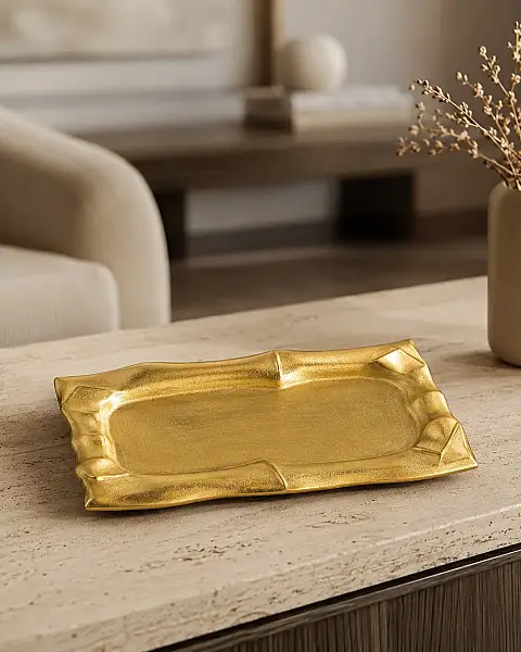 Gold Dekoratif Tepsi 40*21*3 cm (AK.IU0322) - 1