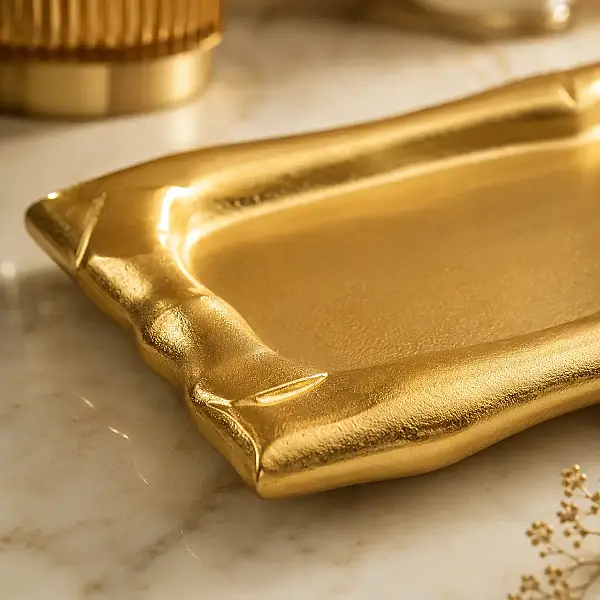 Gold Dekoratif Tepsi 47*27*4 cm (AK.IU0323) - 2