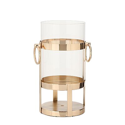 Gold Halkalı Küçük Mumluk 15*15*30 cm (AK.JD0090) - Vitale