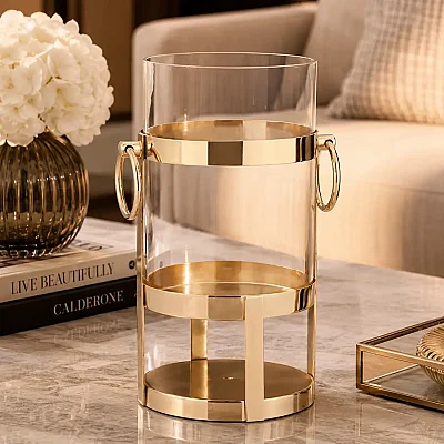 Gold Halkalı Küçük Mumluk 15*15*30 cm (AK.JD0090) - 3