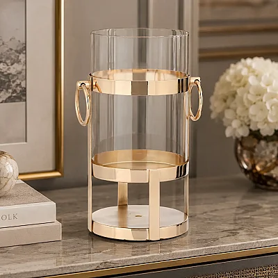 Gold Halkalı Küçük Mumluk 15*15*30 cm (AK.JD0090) - 4