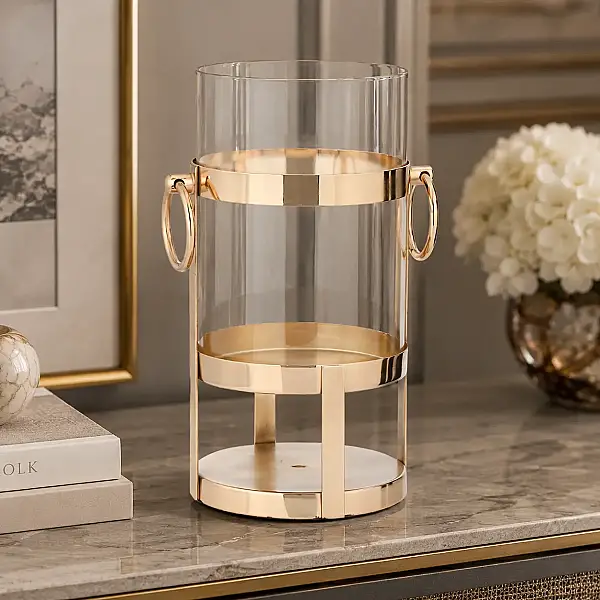 Gold Halkalı Küçük Mumluk 15*15*30 cm (AK.JD0090) - 4