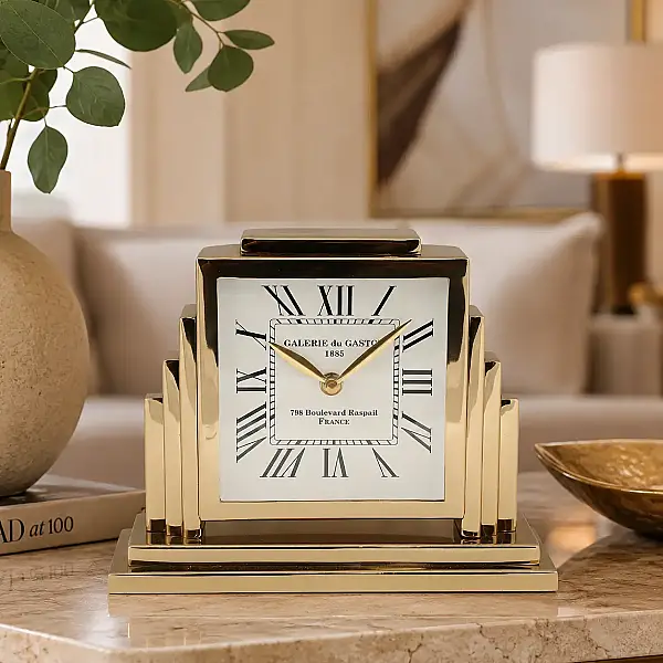 Gold Metal Kare Saat 9*26*20 cm (AK.IV0301) - 1