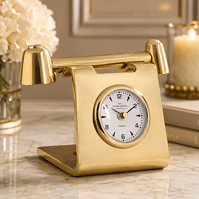 Gold Metal Retro Telefon Saat 13*22*15 cm (AK.IV0349) - 6