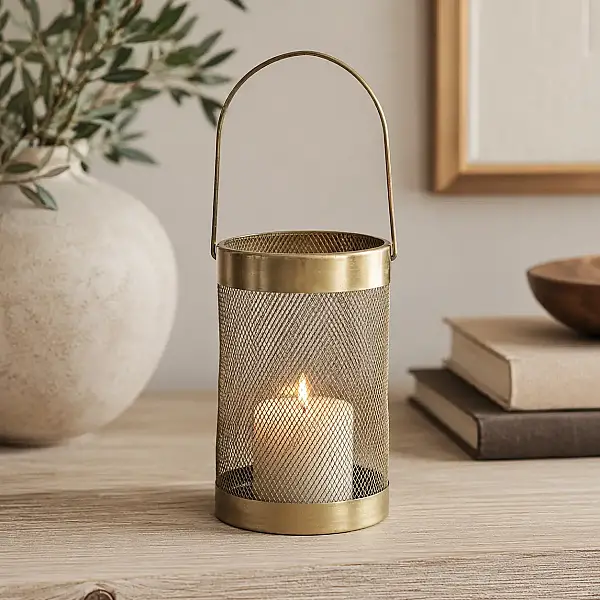 Gold Metal Tealight 13*13*20,5 cm (AK.JFA71000290) - 1