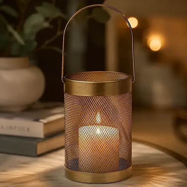 Gold Metal Tealight 13*13*20,5 cm (AK.JFA71000290) - 3