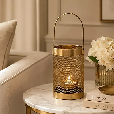 Gold Metal Tealight 13*13*20,5 cm (AK.JFA71000290) - 4