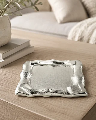 Gümüş Dekoratif Kare Tepsi 31*31*4 cm (AK.IU0306) - 1
