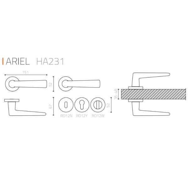 System Ariel Kapı Kolu Antik Sarı Renk (HA231RO12 ABM) - 2