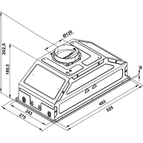 Hafele BOX S Davlumbaz 72cm gömme siyah (533.89.503) - 2