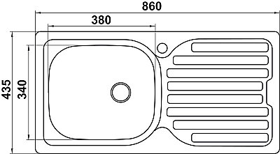 Hafele Capua03 Tezgah Üstü Eviye Seti Satine Sağ Damlalık 860x435mm (570.90.481) - Hafele (1)