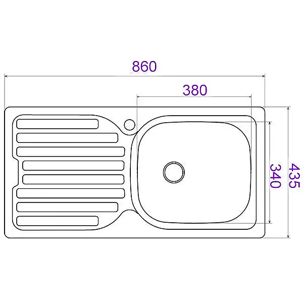 Hafele Capua03 Tezgah Üstü Eviye Seti Satine Sol Damlalık 860x435mm (570.90.482) - 2