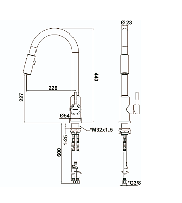 Hafele Eviye ve Batarya Seti Sağ Capua06 Eviye Tezgah Üstü 1000X500mm + Pablo Pull Batarya (570.90.728) - Hafele (1)