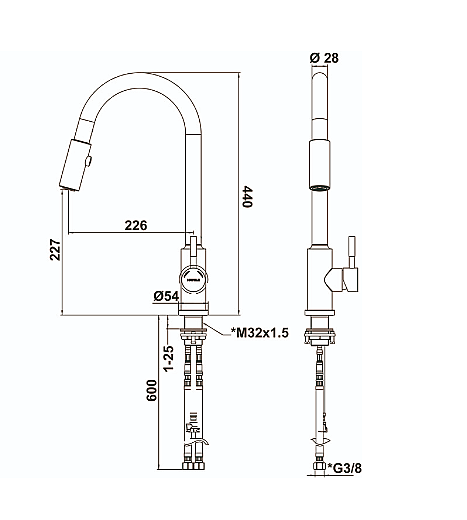 Hafele Eviye ve Batarya Seti Sağ Capua06 Eviye Tezgah Üstü 1000X500mm + Pablo Pull Batarya (570.90.728) - 2
