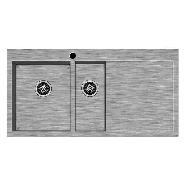 Hafele Novara Plus02 Eviye Seti 1000x510mm Fırçlı Sağ Damlalık (570.90.551) - 1