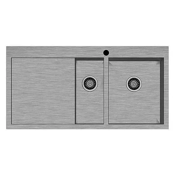 Hafele Novara PLUS02 Paslanmaz Çelik Fırçalanmış Sol Eviye 1000x510mm (570.90.552) - 1