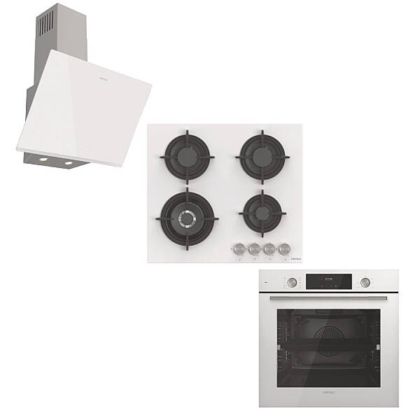 Hafele Ankastre Set (Set 9) Fırın Ocak Davlumbaz Seti Orion Fırın, Orion Ocak, Orion Davlumbaz 60cm Beyaz - 1