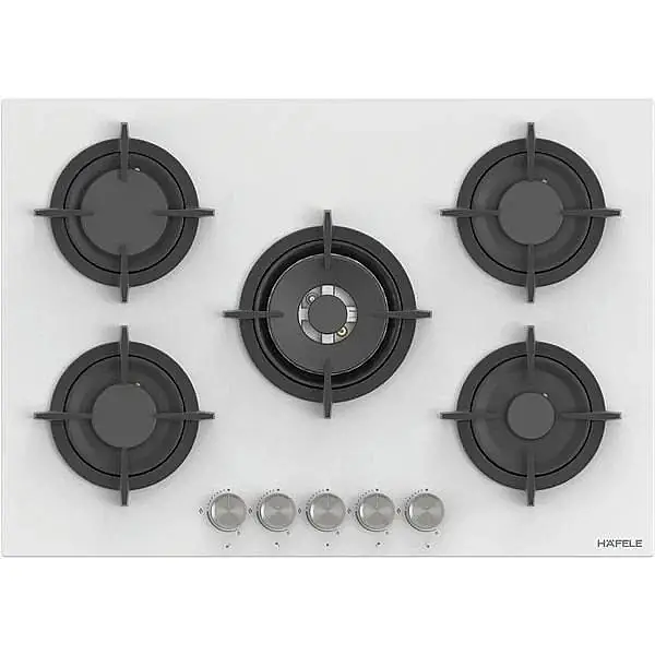 Hafele Orion Gazlı Ocak 75cm 4G1W Beyaz Cam (533.09.865) - 1