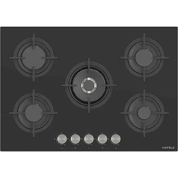Hafele Orion Gazlı Ocak 75cm 4G1W Siyah Cam (533.09.867) - 1