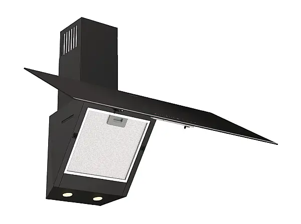 Hafele Orion S Davlumbaz 90 cm Açılı Siyah Cam (533.89.583) - 2