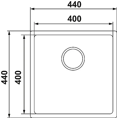 Hafele Velora40 Eviye 440x440mm Paslanmaz Çelik Fırçalı (570.90.780) - Hafele (1)