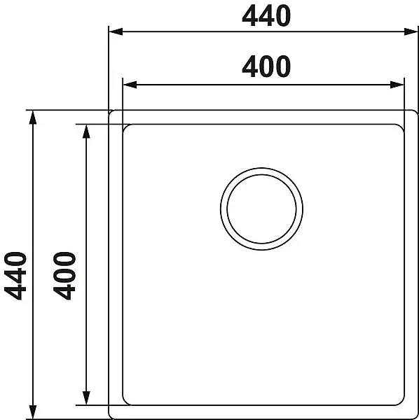 Hafele Velora40 Eviye 440x440mm Paslanmaz Çelik Fırçalı (570.90.780) - 2