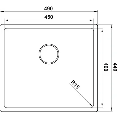 Hafele Velora45 Eviye 490x440mm Paslanmaz Çelik Fırçalı (570.90.781) - Hafele (1)
