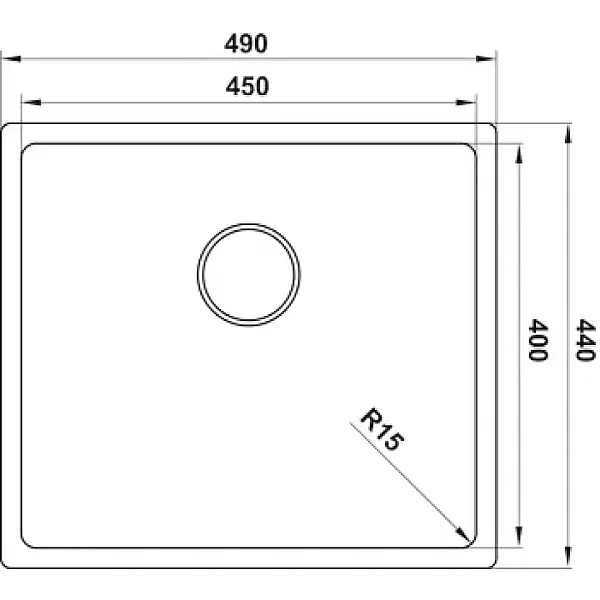 Hafele Velora45 Eviye 490x440mm Paslanmaz Çelik Fırçalı (570.90.781) - 2