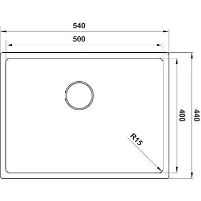 Hafele Velora50 Eviye 540x440mm Paslanmaz Çrlik Fırçalı (570.90.782) - Hafele (1)