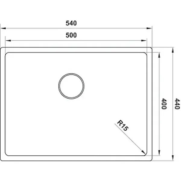 Hafele Velora50 Eviye 540x440mm Paslanmaz Çrlik Fırçalı (570.90.782) - 2