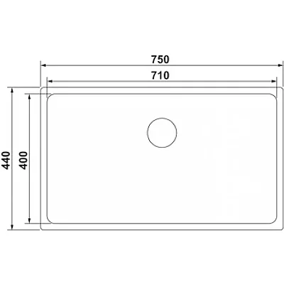 Hafele Velora70 Eviye 750x440mm Paslanmaz Çelik Fırçalı (570.90.783) - Hafele (1)