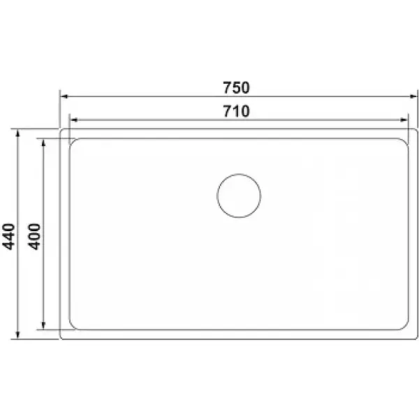 Hafele Velora70 Eviye 750x440mm Paslanmaz Çelik Fırçalı (570.90.783) - 2