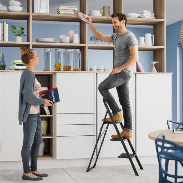 Hailo K44 Standardline 2 Basamaklı Merdiven Siyah Renk (HL 4396-310) - 2