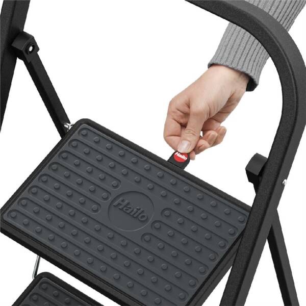 Hailo K44 Standardline 2 Basamaklı Merdiven Siyah Renk (HL 4396-310) - 3