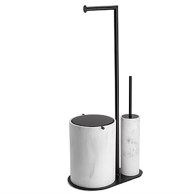 System Banyo Hareketli Wc Set Mermer Deseni/Siyah Renk 719x211x350 mm (BA4053 056 R3-AL6) - System Banyo