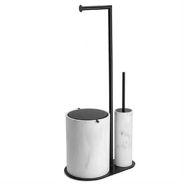 System Banyo Hareketli Wc Set Mermer Deseni/Siyah Renk 719x211x350 mm (BA4053 056 R3-AL6) - 1