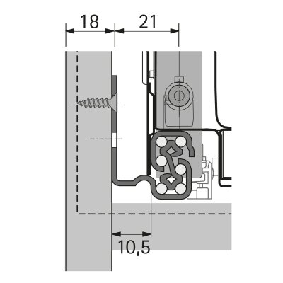 Hettich Atira Tam Açılım Frenli Ray 47mm Sol(9217483) - 2
