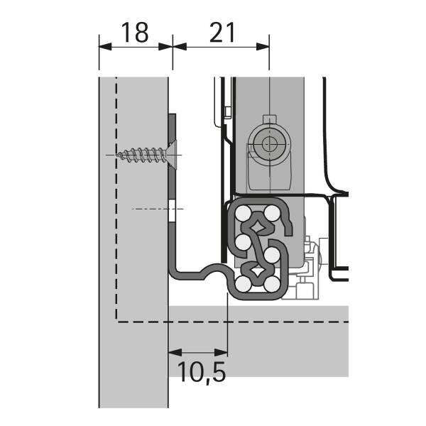 Hettich Atira Tam Açılım Frenli Ray 47mm Sol(9217483) - 2