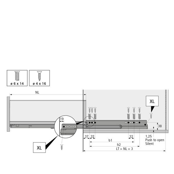 Hettich AvanTech You Kasa 500 mm Antrasit Sağ (9255197) - 3