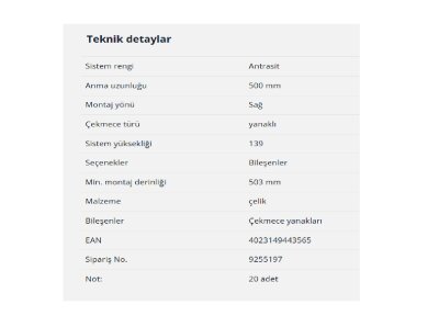 Hettich AvanTech You Kasa 500 mm Antrasit Sağ (9255197) - 5