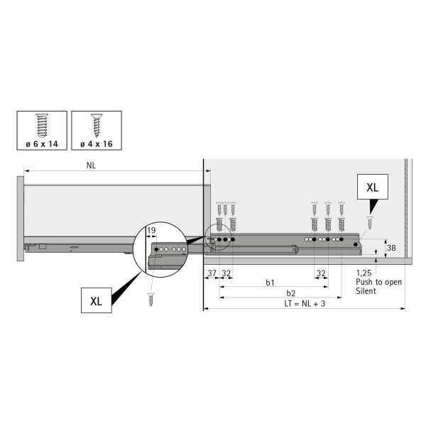Hettich AvanTech You Kasa 500 mm Antrasit Sağ (9255215) - 3