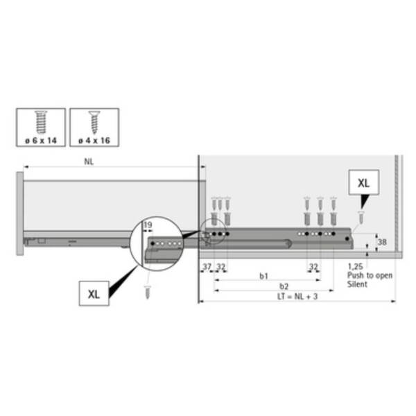 Hettich AvanTech You Kasa 500 mm Antrasit Sağ (9255233) - 3