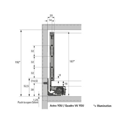 Hettich AvanTech You Kasa 500 mm Antrasit Sol (9255214) - 2