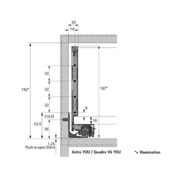 Hettich AvanTech You Kasa 500 mm Antrasit Sol (9255214) - 2
