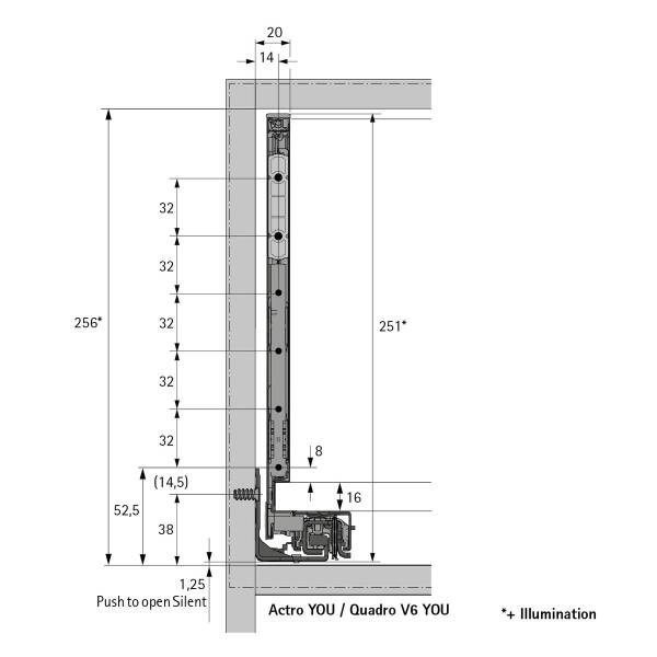 Hettich AvanTech You Kasa 500 mm Antrasit Sol (9255232) - 2