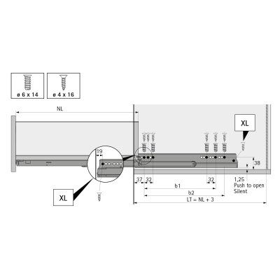 Hettich AvanTech You Kasa 500 mm Antrasit Sol (9255232) - 3